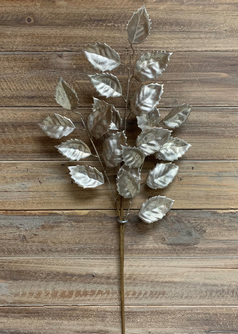 Metallic Glitter Mulberry Leaf Spray