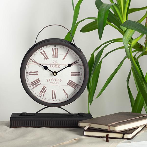 Rustic Metal Desk/Table Clock