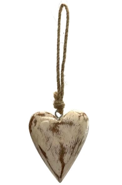 Mango Wood Heart on Jute Rope