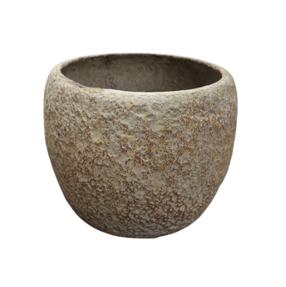 Small Cement Round Pot | Beige