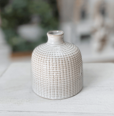 White Urb Check Vase