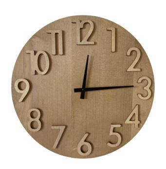 Raised Numbers | 16"D Clock