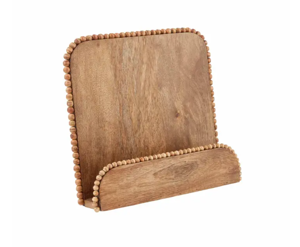 Wooden Beaded Cookbook Stand