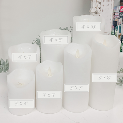 Flameless Candle | White Rustic