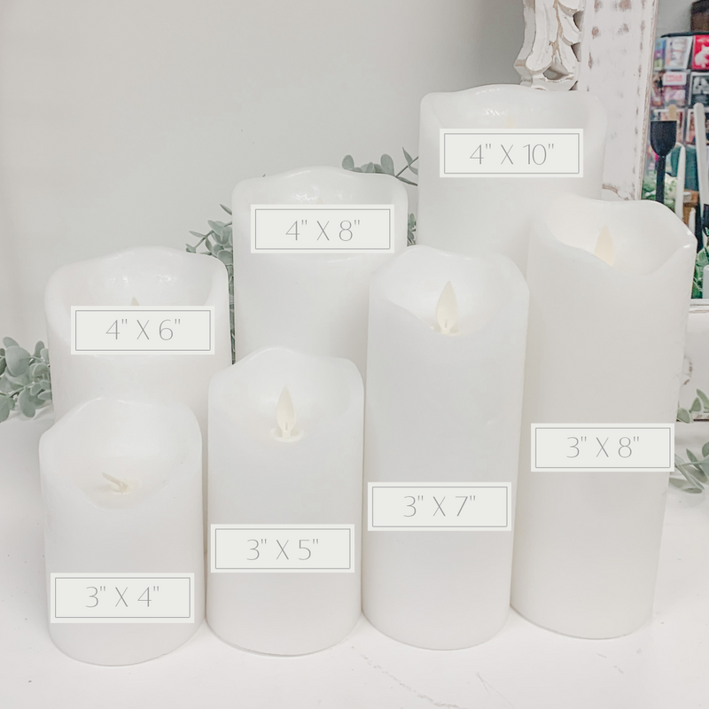 Flameless Candle | White Rustic