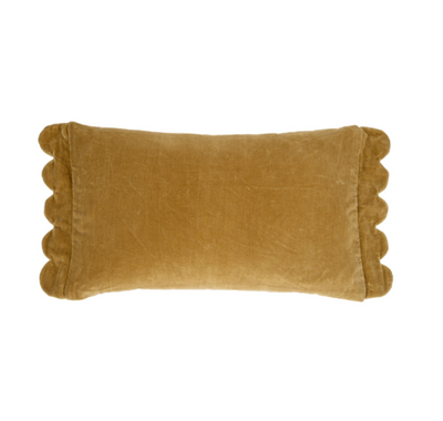 Gold Velvet Scallop Pillow