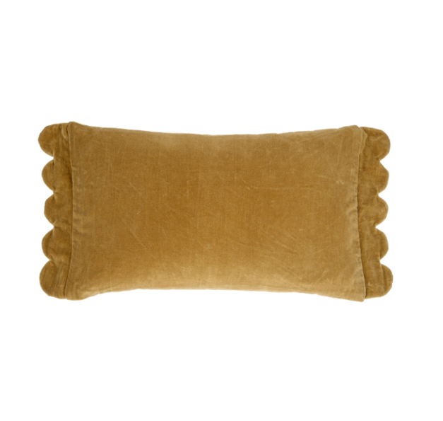 Gold Velvet Scallop Pillow