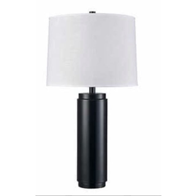 Black Metal Cylinder Lamp | Pair