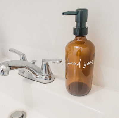 Amber Glass Soap Dispensers
