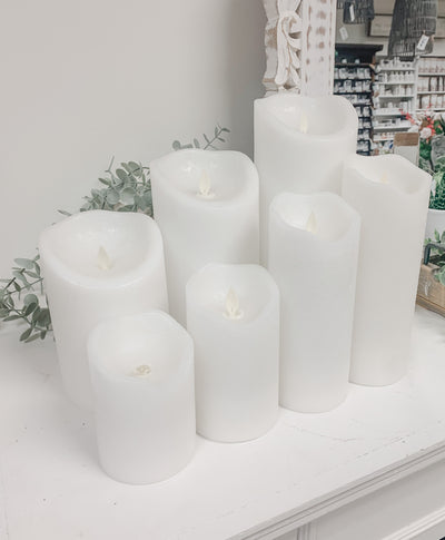 White Rustic Flameless LED Candle | Real Wax