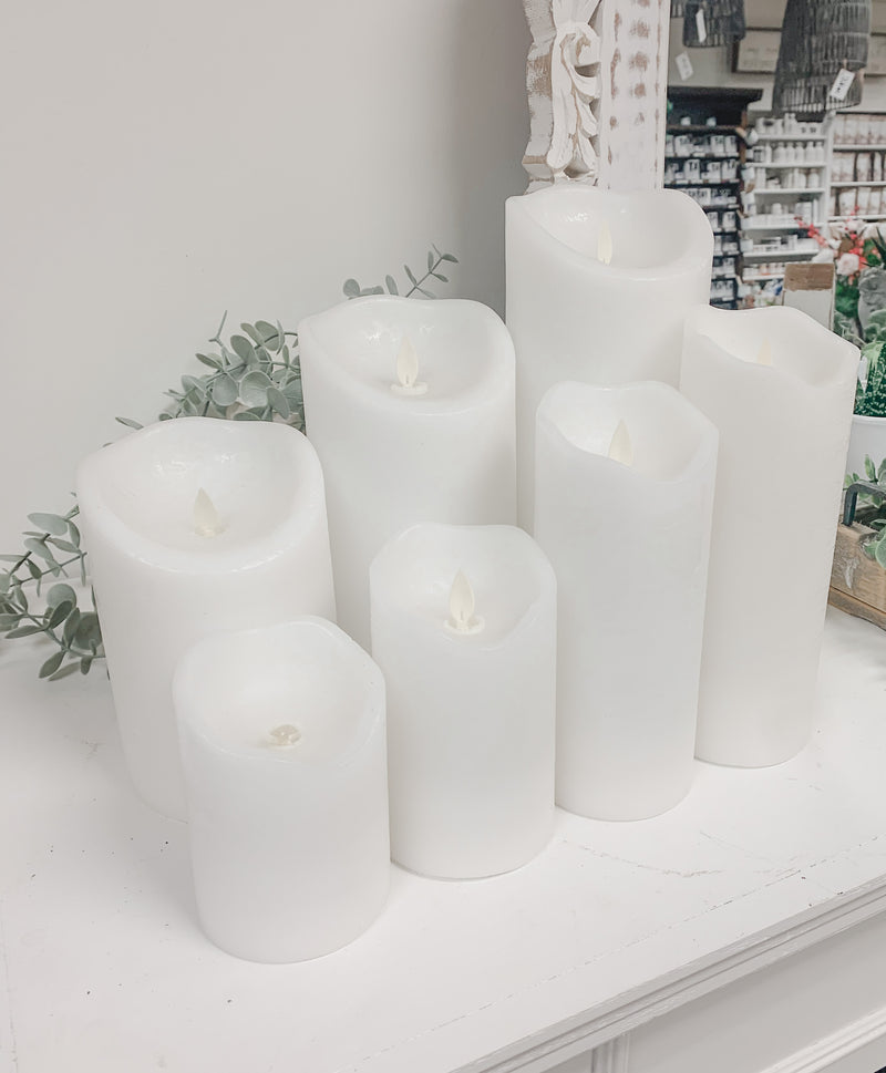 Flameless Candle | White Rustic