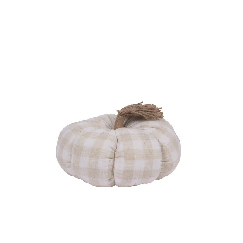 Plaid Pumpkin Shaped Cushion