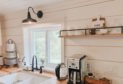 Wood & Black Matte Metal Shelves