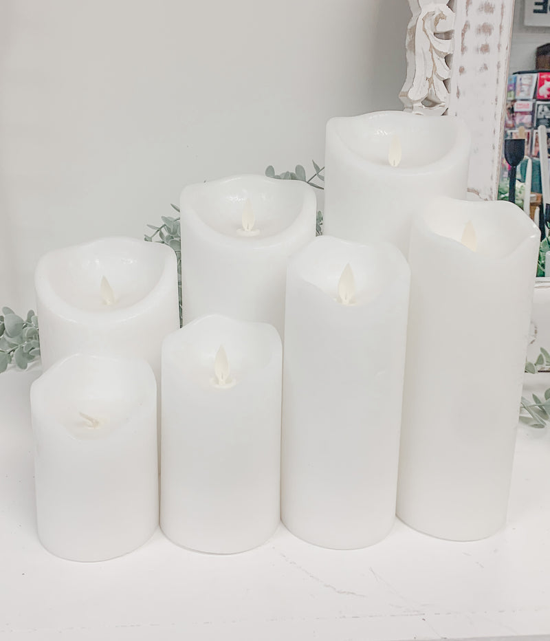 Flameless Candle | White Rustic