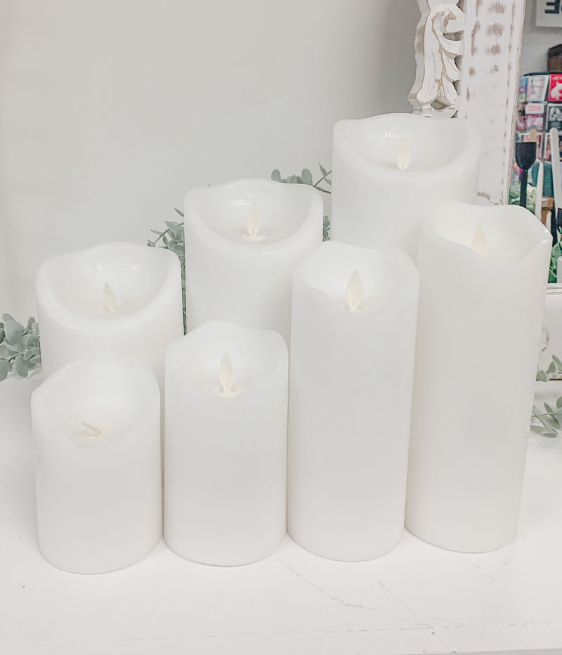 White Rustic Flameless LED Candle | Real Wax