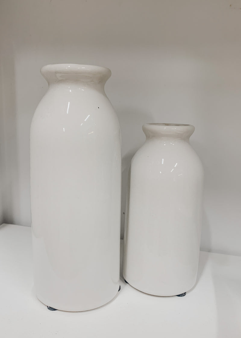 Minimalist Glazed White Vase