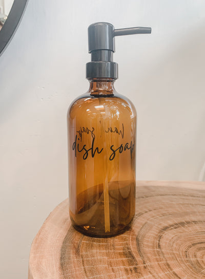 Amber Glass Soap Dispensers