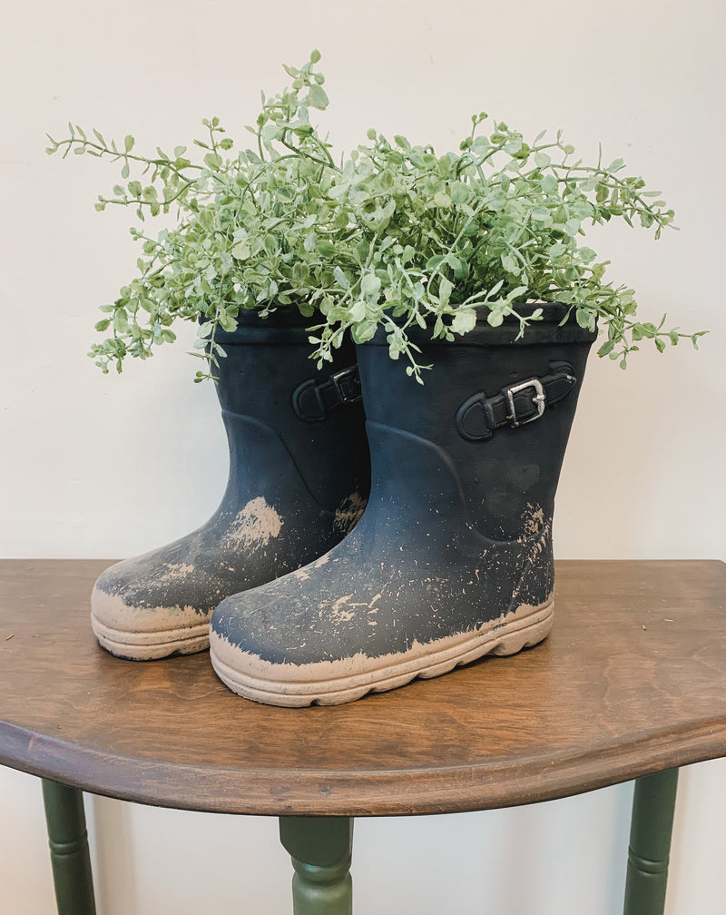 Concrete Rubber Boot Planter