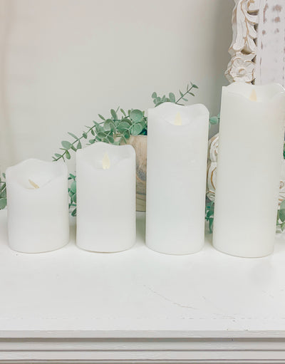 White Rustic Flameless LED Candle | Real Wax
