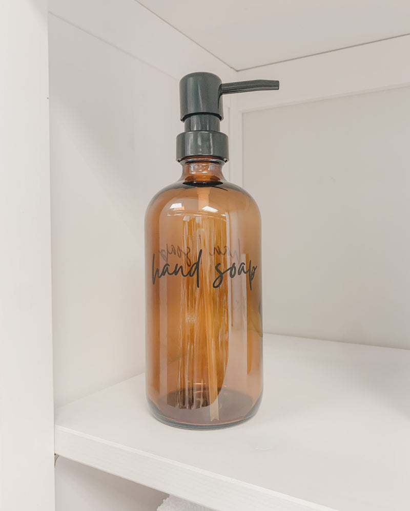 Amber Glass Soap Dispensers