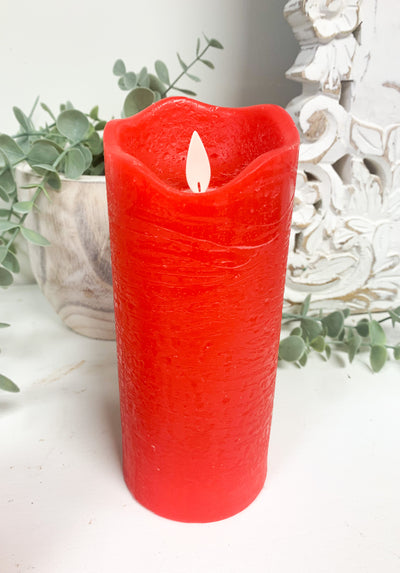 Red Finish Flameless LED Candle | Real Wax
