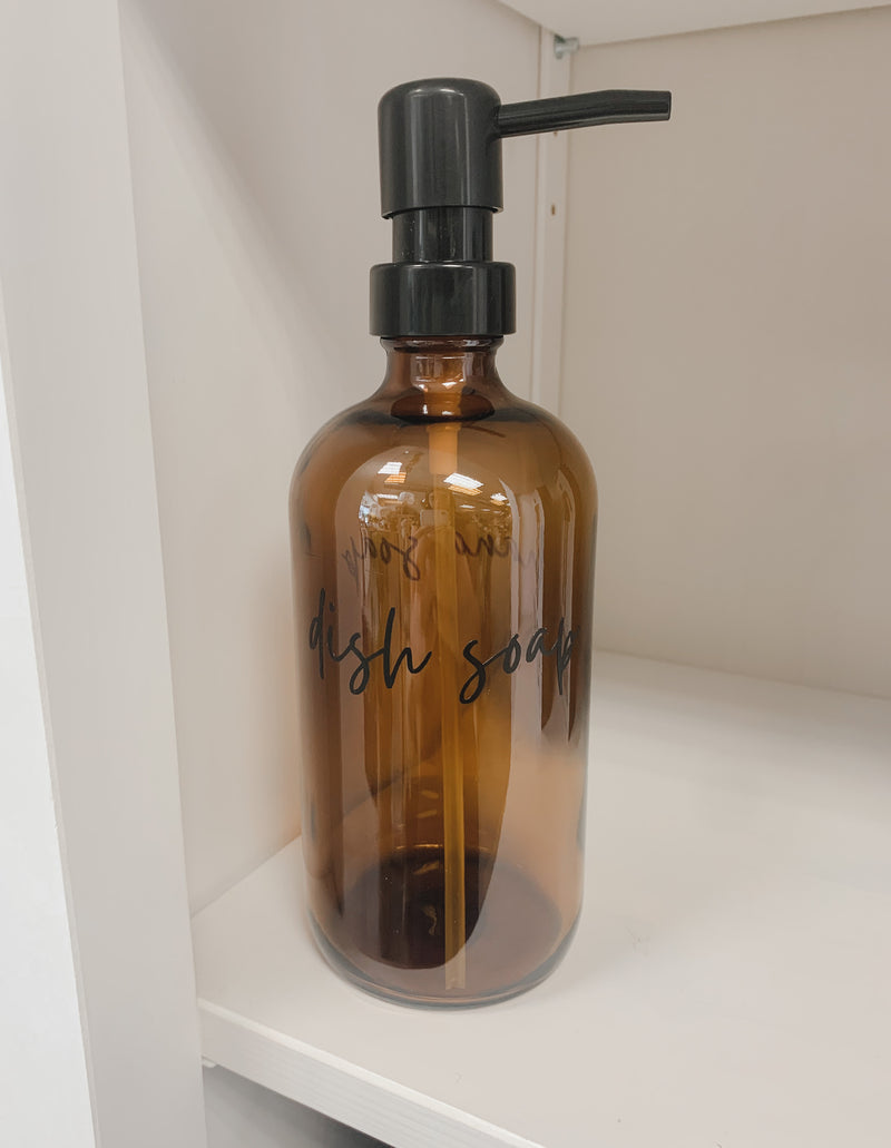 Amber Glass Soap Dispensers