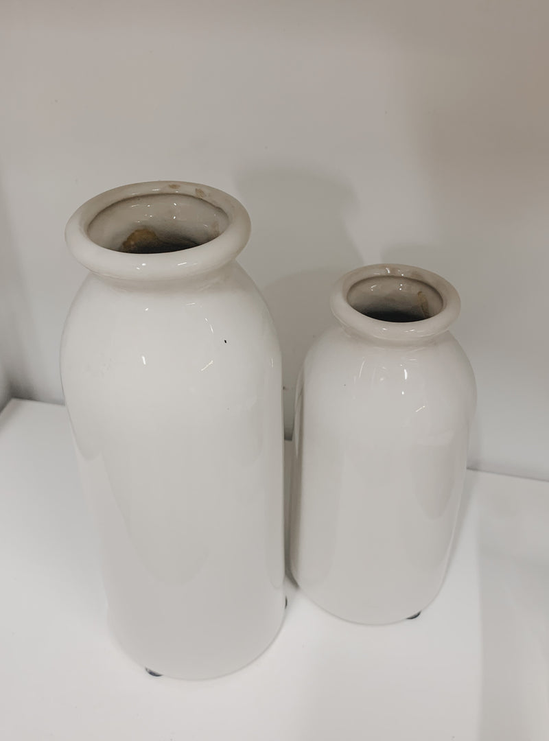 Minimalist Glazed White Vase