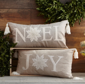 Joy Embroidered Tassel Cushion Cover