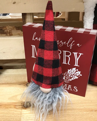 Buffalo Plaid Gnome Wine Bottle Topper