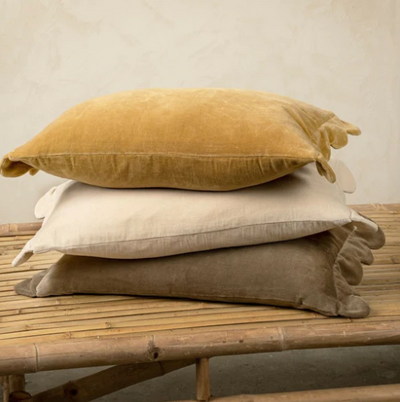 Gold Velvet Scallop Pillow