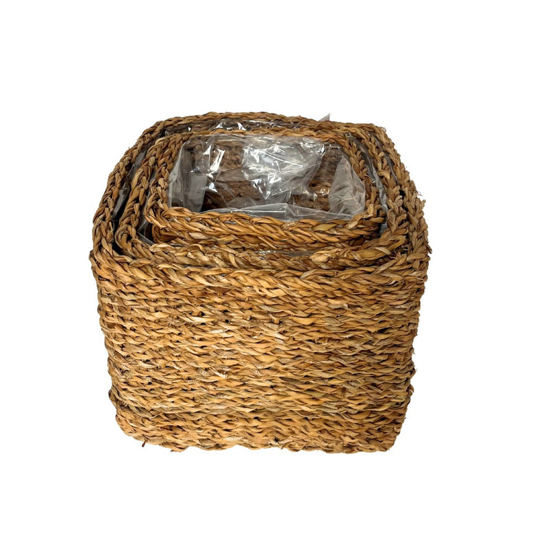 Seagrass Square Basket with Plastic Lining