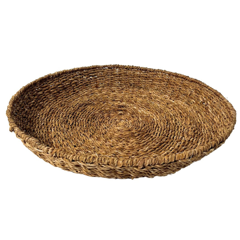 Seagrass Round Tray with Iron Frame