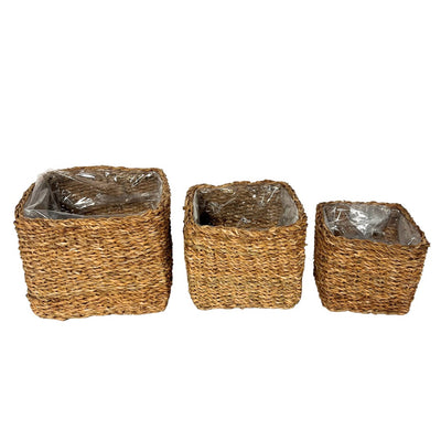 Seagrass Square Basket with Plastic Lining