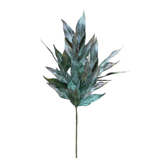 Frosted Burgundy Green Lanceolate Leaf Spray