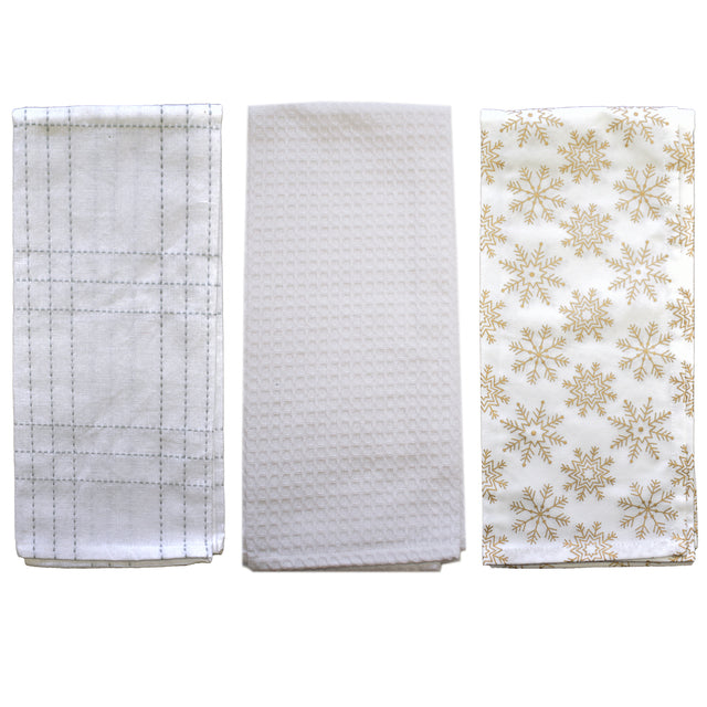 Winter Plaid Kitchen Towels - Set of 3