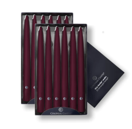 Colonial Candles 10" Taper Candles (Various colours)