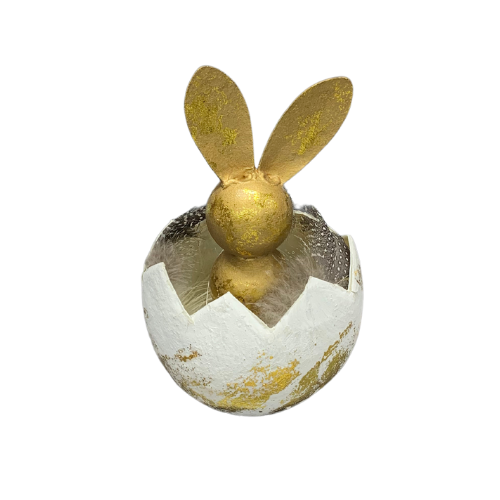 Gold Egg with Bunny Decor