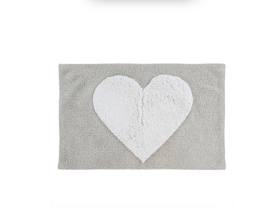 Heart Bath Mat | Grey/white