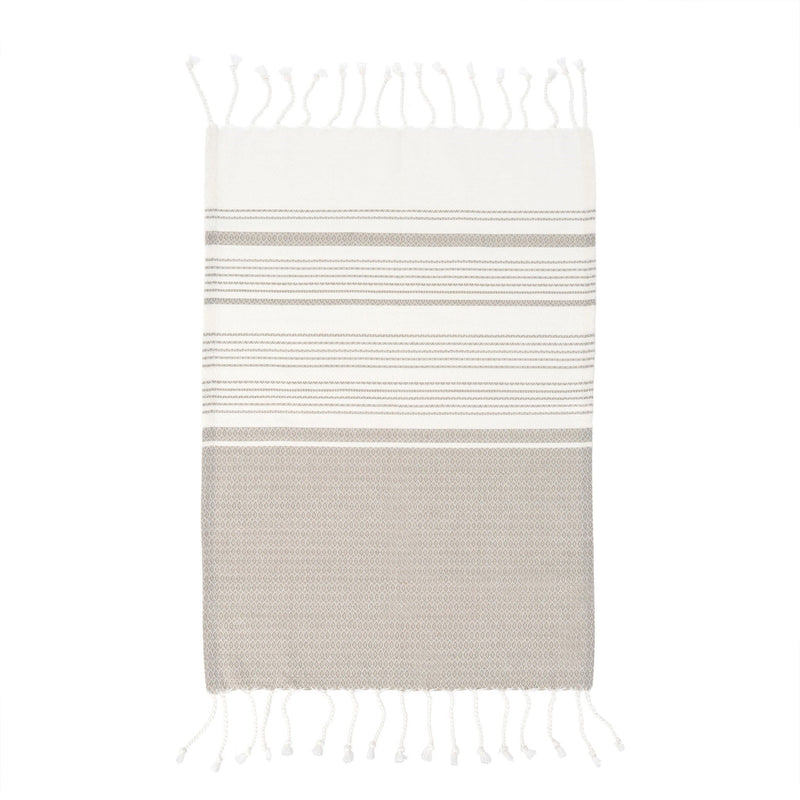 Turkish Bath Towel | Grey and White
