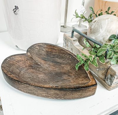 Heart Beat Wooden Tray | Burnt Brown