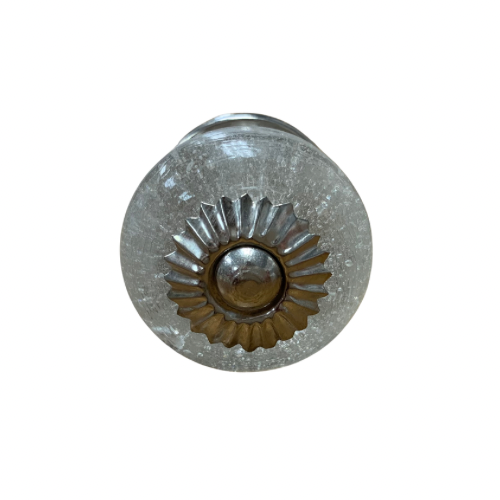 Round Dapple Silver Ceramic Knob - 