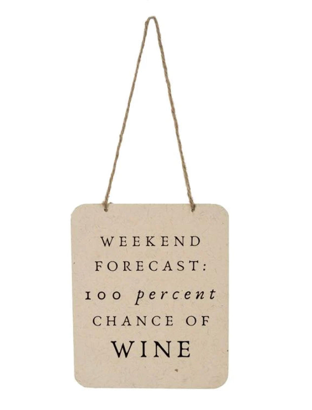 Weekend Forecast: 100 percent chance of WINE - Metal Sign