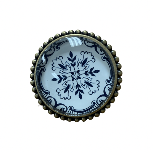 Knob | Navy & White Glass Knob (21)