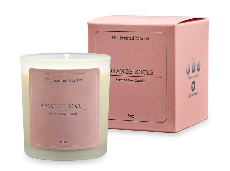 Orange Icicle Soy Wax Candle 6oz