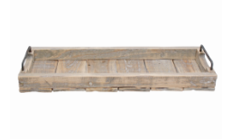 Rectangular Wooden Tray with Handles